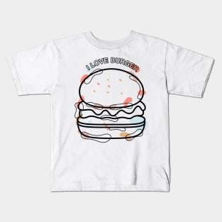 i love burger design Kids T-Shirt